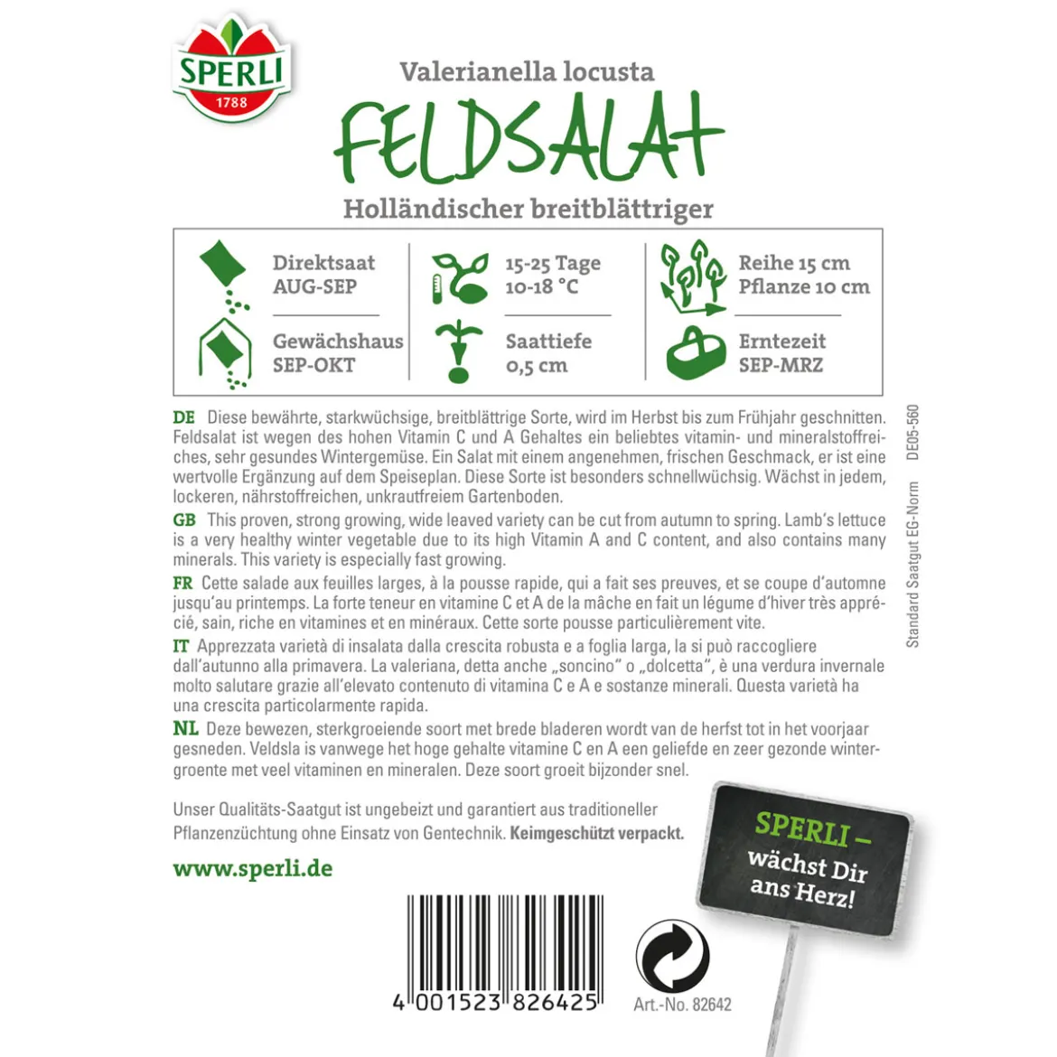 Sperli Feldsalat Holländischer breitblättriger