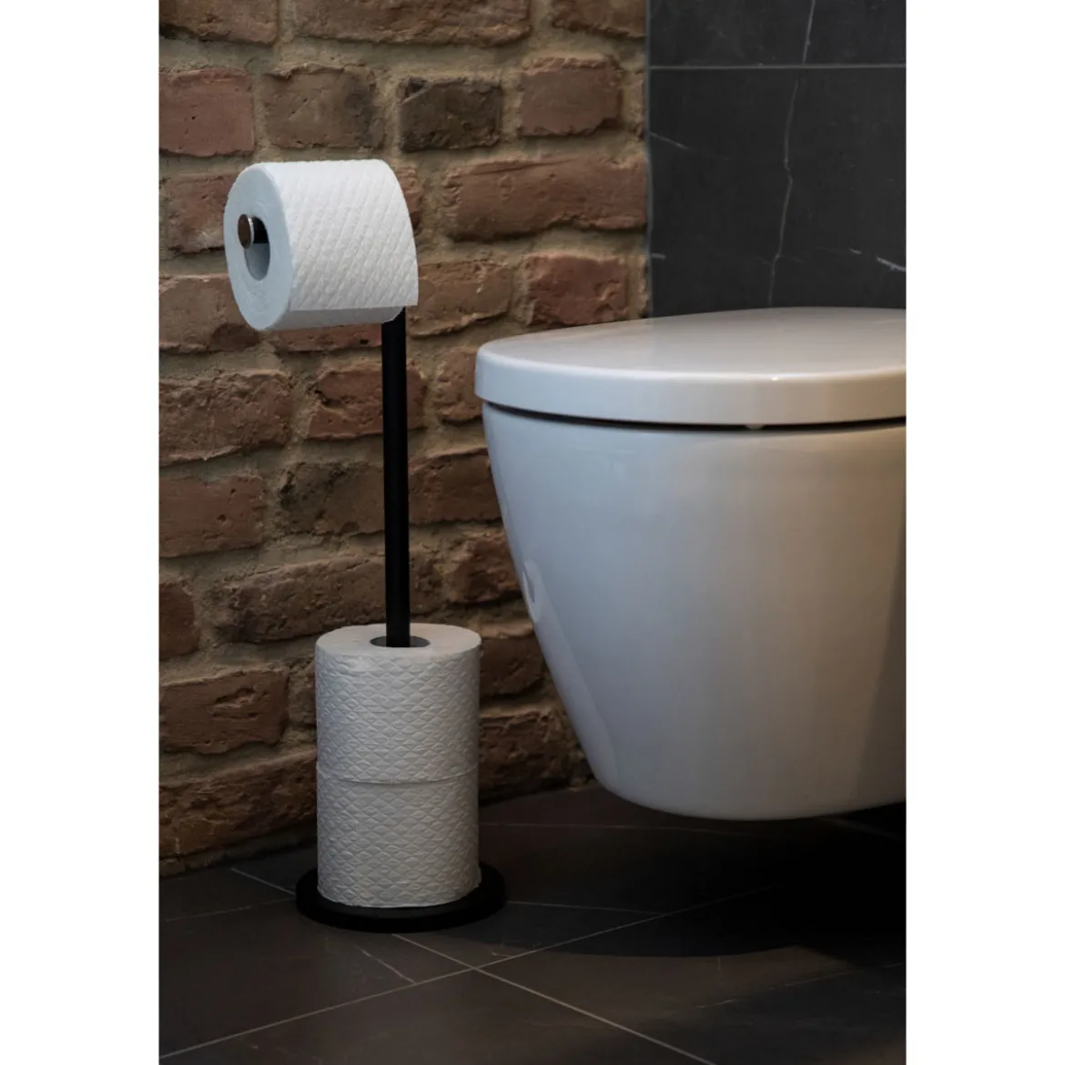 Stand Toilettenpapierh 2in1 schwarzmatt