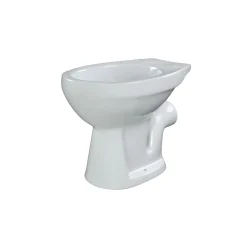 Stand-WC Tiefspueler Keramik mitSpuelrand Abgang waagrecht