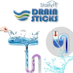 Starlyf Abflussreiniger Stäbchen Drain Sticks 12 Stück Zitronenduft