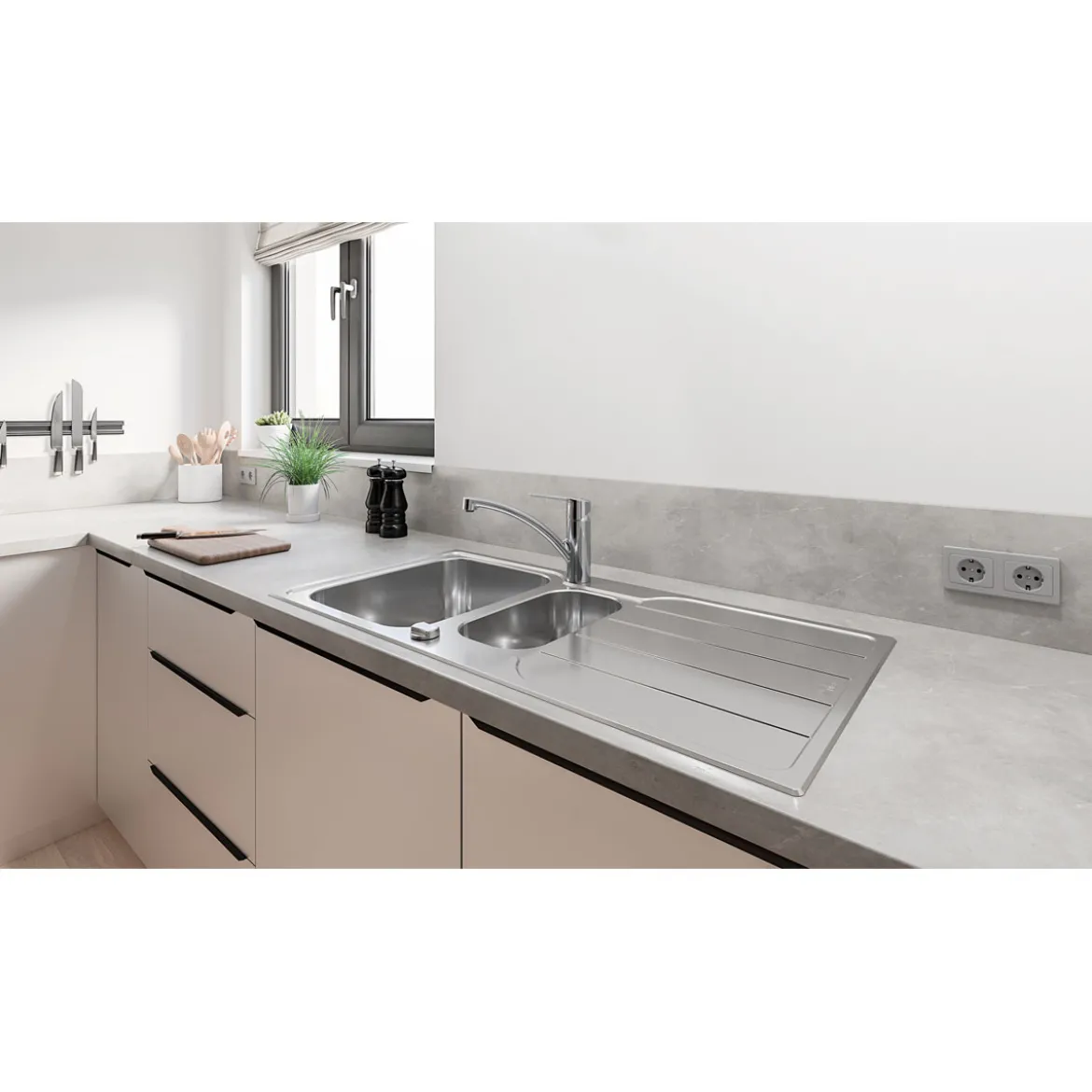 Start SP-Armatur Messing chromschwenkbar, Grohe Zero-Technologie
