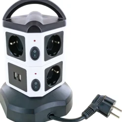 Steckdosentower 7x Strom + 2x USB 1,8m