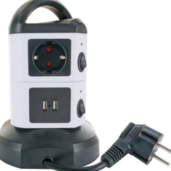 Steckdosentower 7x Strom + 2x USB 1,8m