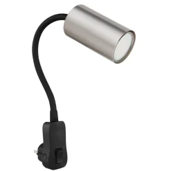 Steckerleuchte Robby, exkl. 1x GU10 25WMetall nickel/schwarz BxH: 55x430mm