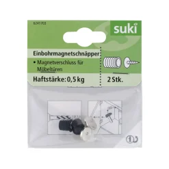 Suki Einbohrmagnetschnäpper 0,5kg schwarz 2 Stück