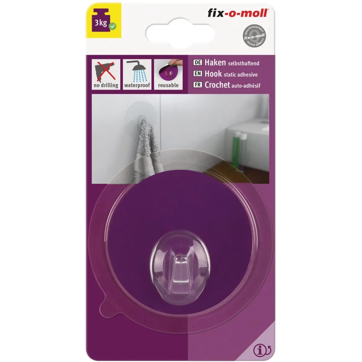 Suki Haken selbsthaftend 6,8 cm violett