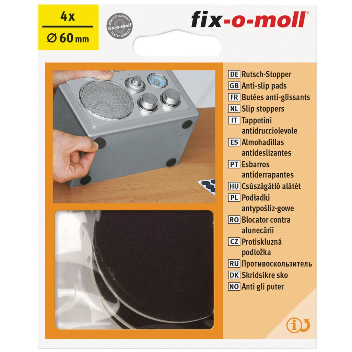 Suki Rutschstopper klebend Durchmesser 6 cm schwarz 4 Stück
