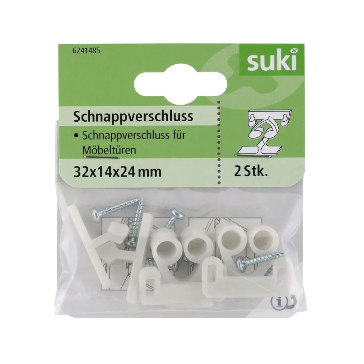 Suki Schnappverschluss Kunststoff 3,2 x 1,4 x 2,4 cm 2 Stück