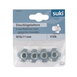 Suki Einschlagmutter verzinkt Durchmesser 8 mm 4 Stück