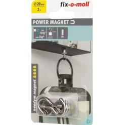Suki Topfmagnet Neodym mit Schraubhaken M5 Ø 20 x 41 mm, silber