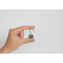 Suki Topfmagnet Neodym mit Schraubhaken M5 Ø 20 x 41 mm, silber