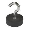 Suki Topfmagnet Neodym mit Schraubhaken M5 Ø 28 x 38 mm, gummiert, silber-schwarz