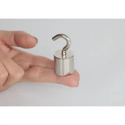 Suki Topfmagnet Neodym mit Schraubhaken M6 Ø 24,5 x 52 mm, silber