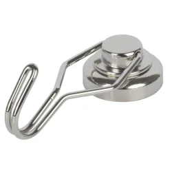 Suki Topfmagnet Neodym Ø 25 mm, mit drehbarem Haken 50 mm, silber