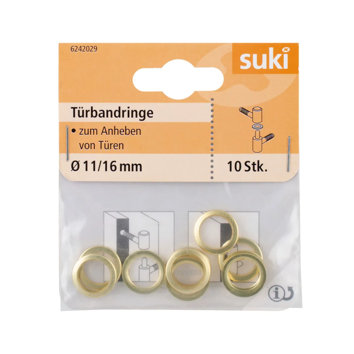 Suki Türbandring Stahl Durchmesser 11x Durchmesser 16 x 2 cm 10 Stück