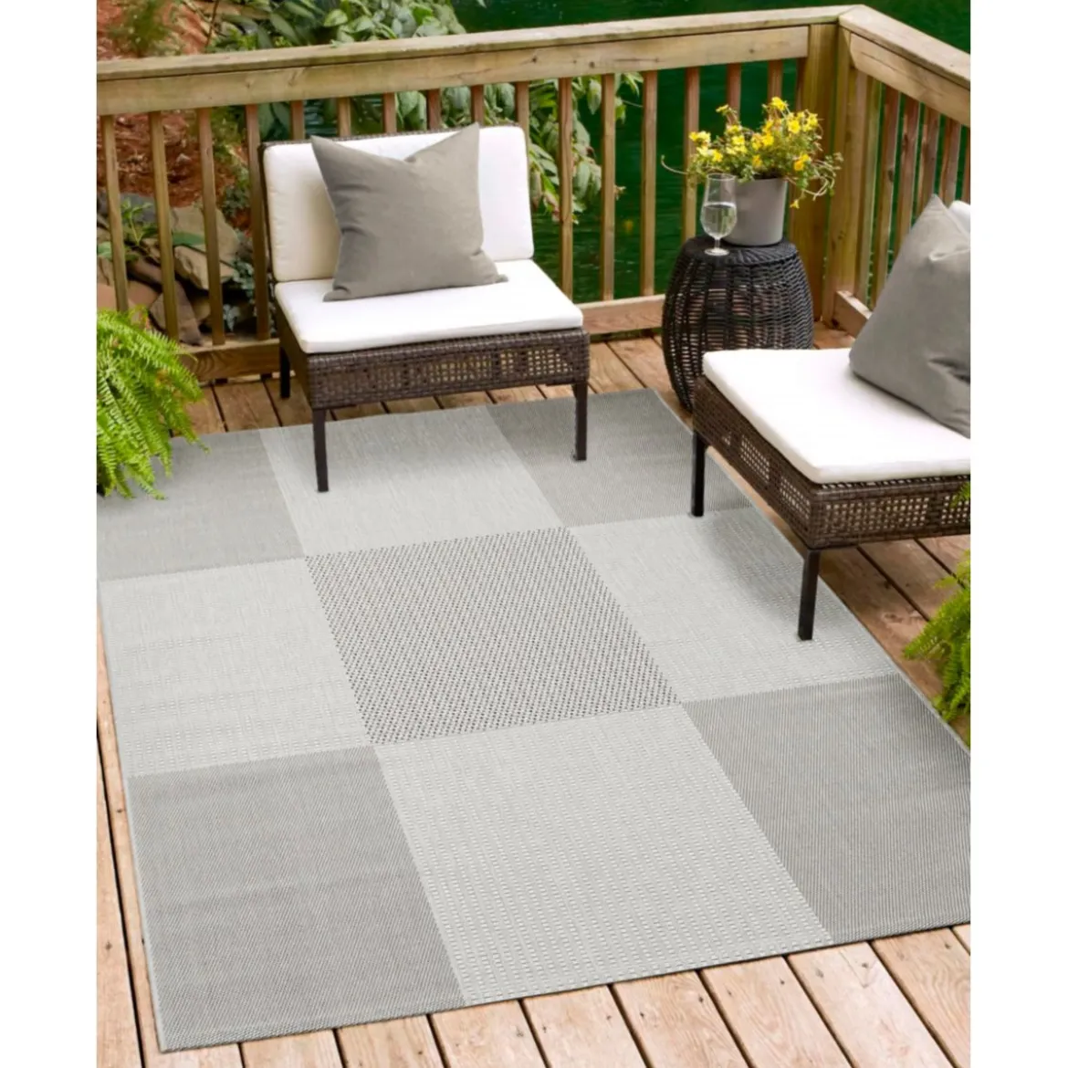 Teppich Arizona 160x230cm kariert grau972-18