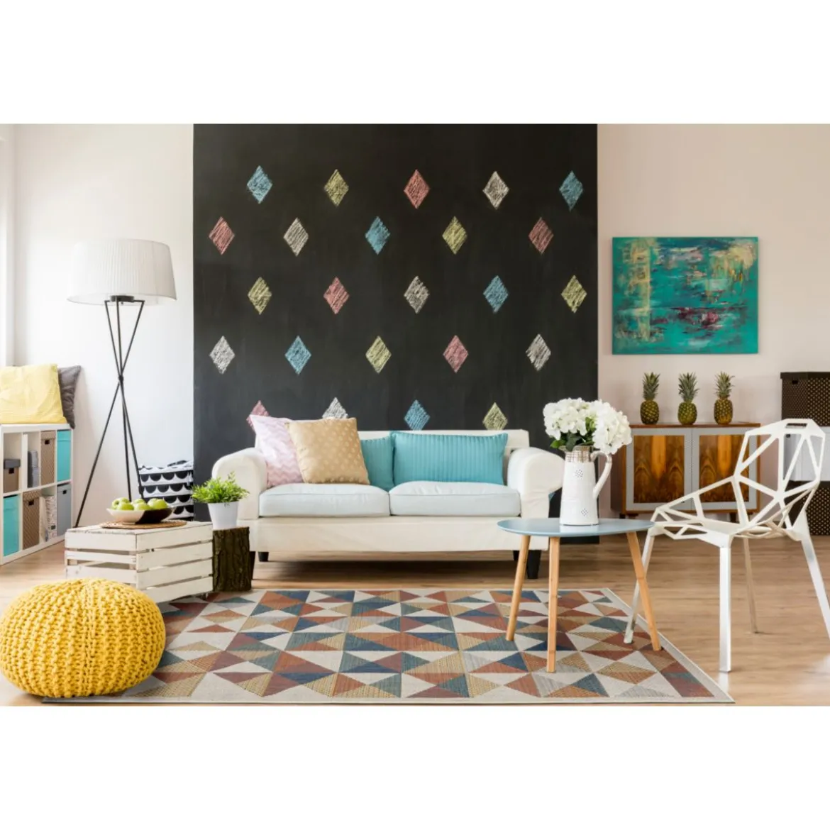 Teppich Sedona 120x170cm Kaestchen multi