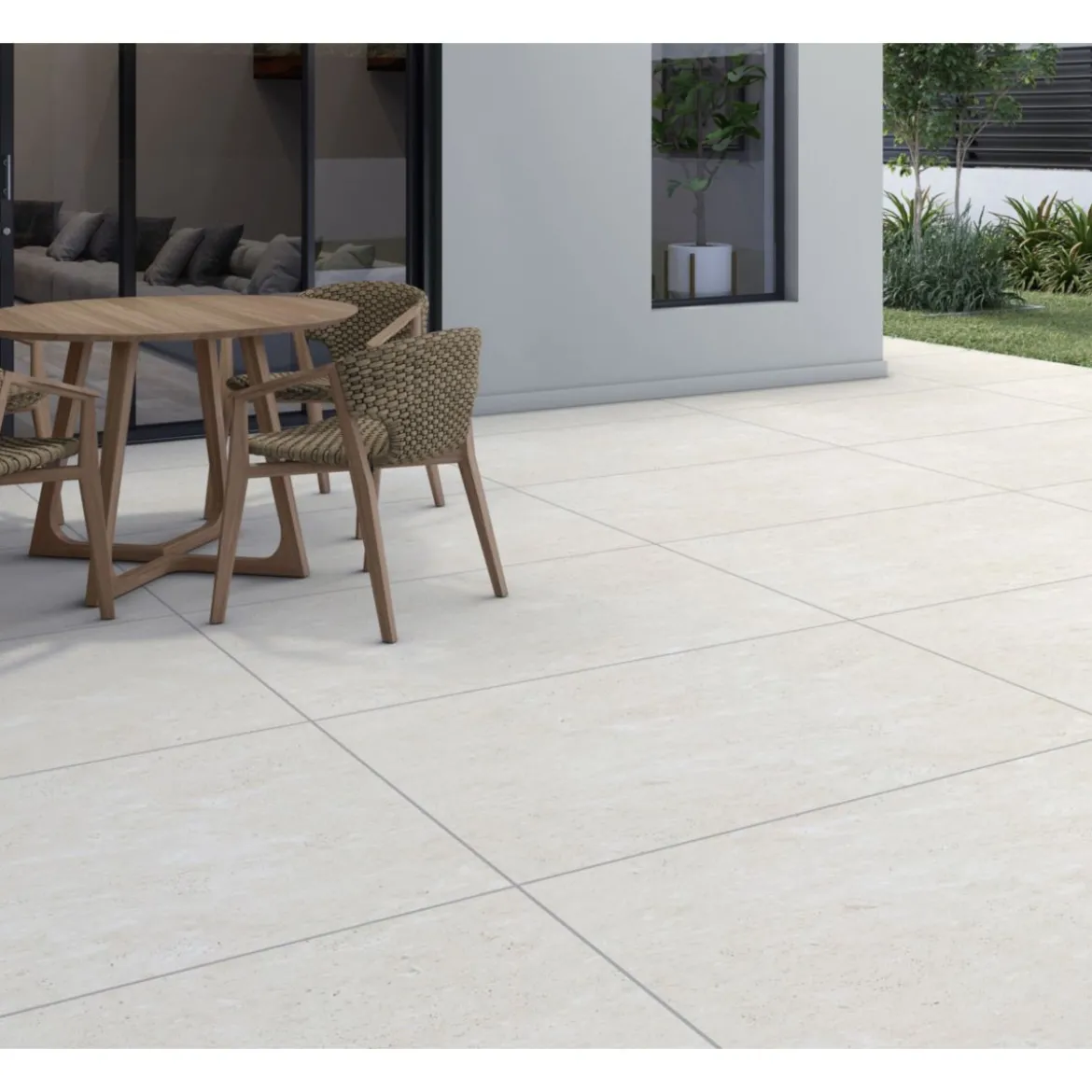 Terrassenplatte Travertine beige ca. 60 x 90 x 2 cm