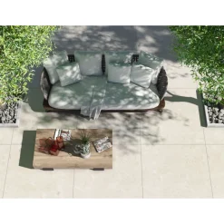 Terrassenplatte Travertine beige ca. 80 x 80 x 2 cm