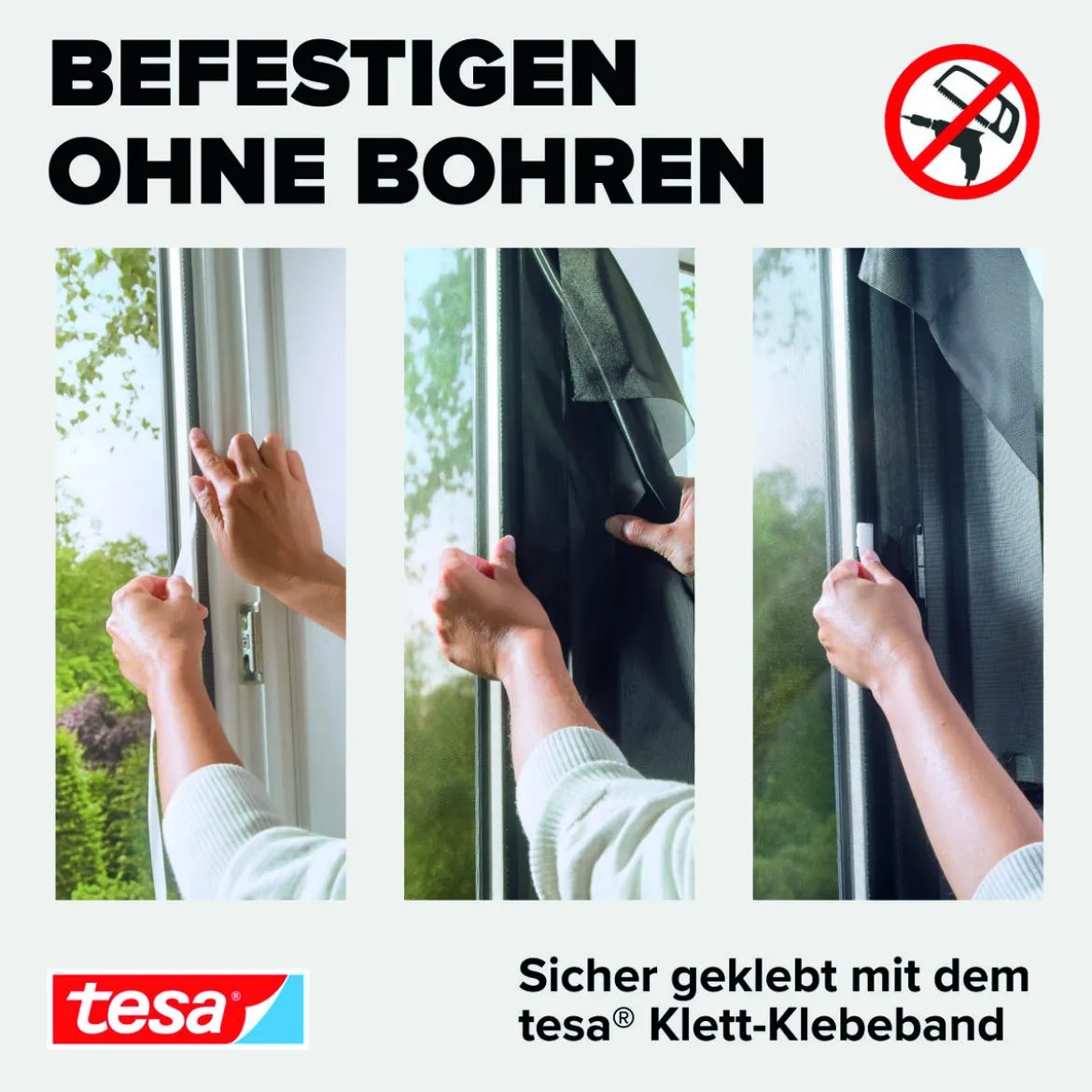 Tesa IS Pollen- & Insektengitter für bodentiefe Fenster, anthrazit, 1,2x2,4m