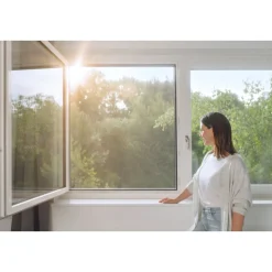 Tesa IS Pollen- & Insektengitter für bodentiefe Fenster, anthrazit, 1,2x2,4m