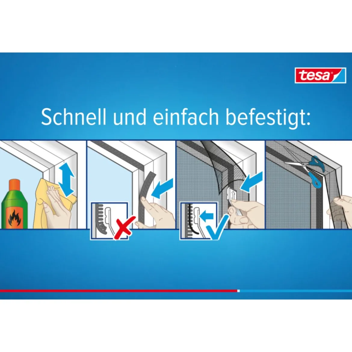 Tesa IS Pollen- & Insektengitter für bodentiefe Fenster, anthrazit, 1,2x2,4m