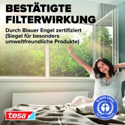 Tesa IS Pollen- & Insektengitter für bodentiefe Fenster, anthrazit, 1,2x2,4m