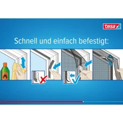 Tesa IS Pollen- & Insektengitter für Fenster, anthrazit, 1,3x1,5m