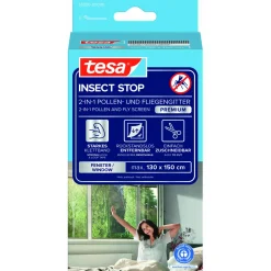 Tesa IS Pollen- & Insektengitter für Fenster, anthrazit, 1,3x1,5m