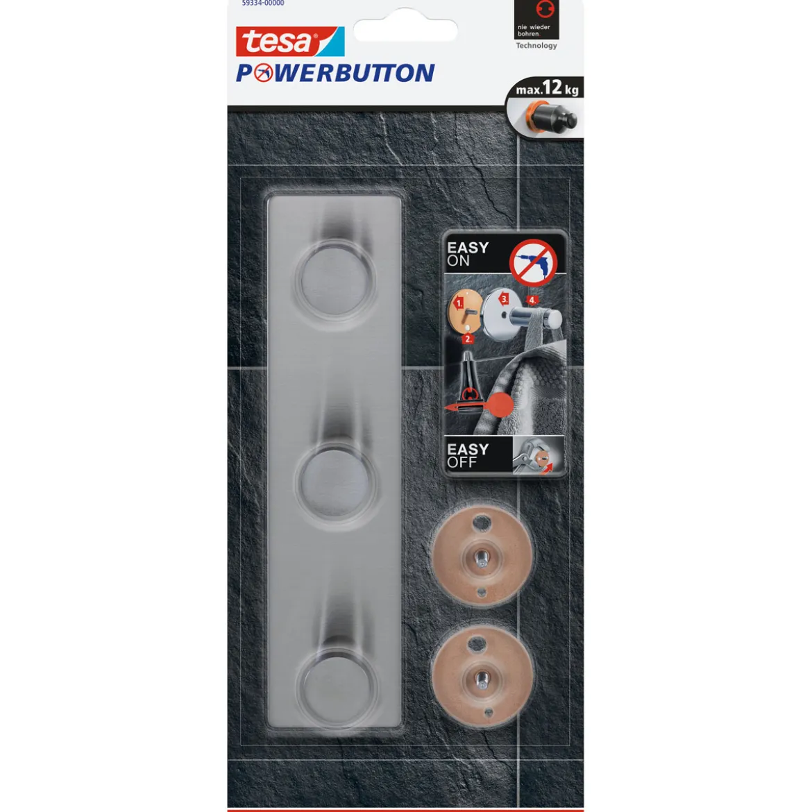 Tesa Klebehakenleiste Powerbutton Classic