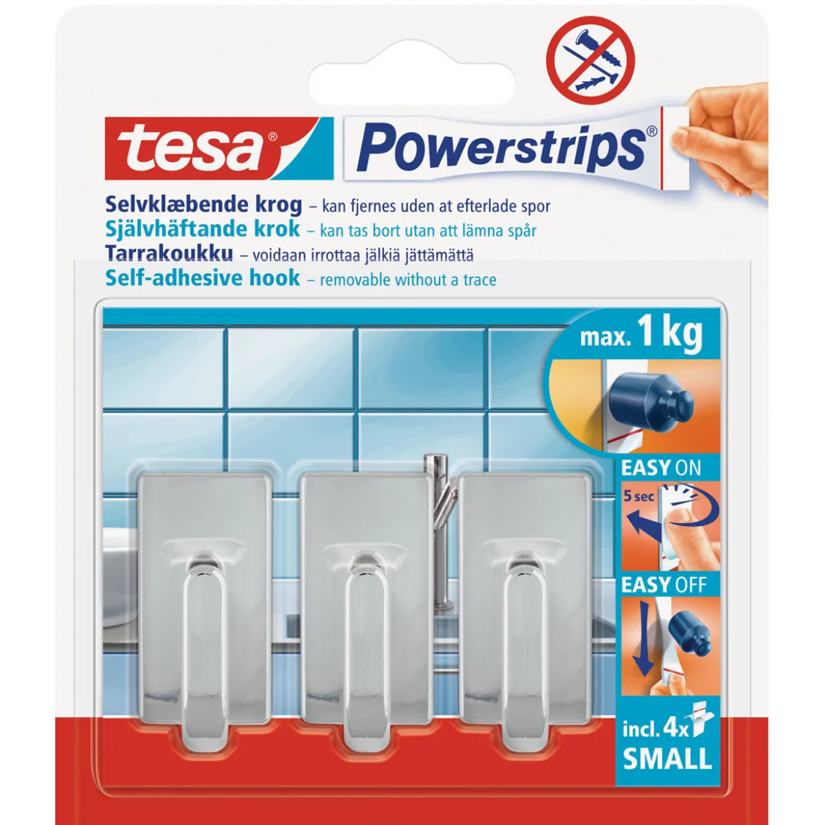 Tesa Mini-Haken classic chrom