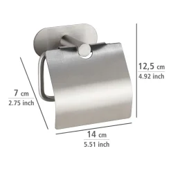 Toilettenpapierhalter mit Deckel OreaMatt Turbo-Lock Edelstahl