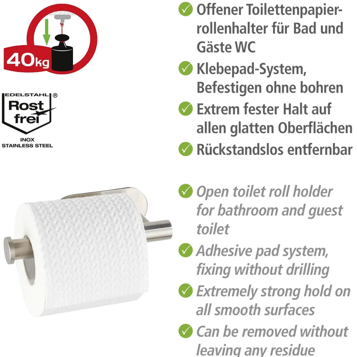 Toilettenpapierhalter Orea MattTurbo-Lock Edelstahl