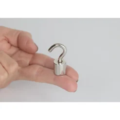 Topfmagnet Neodym mit Schraubhaken M5 Ø 15 x 38 mm, silber
