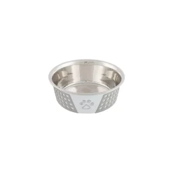 TrixieNapf Edelstahl Silikon weiß/gr 0,75l/17 cm
