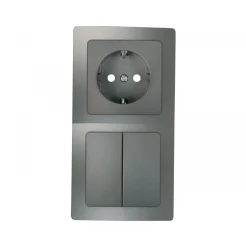 Unitec Abdeckrahmen Monaco 2-fach platin