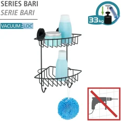 Vacuum-Loc Eckregal 2 Eta. Bari schwarz