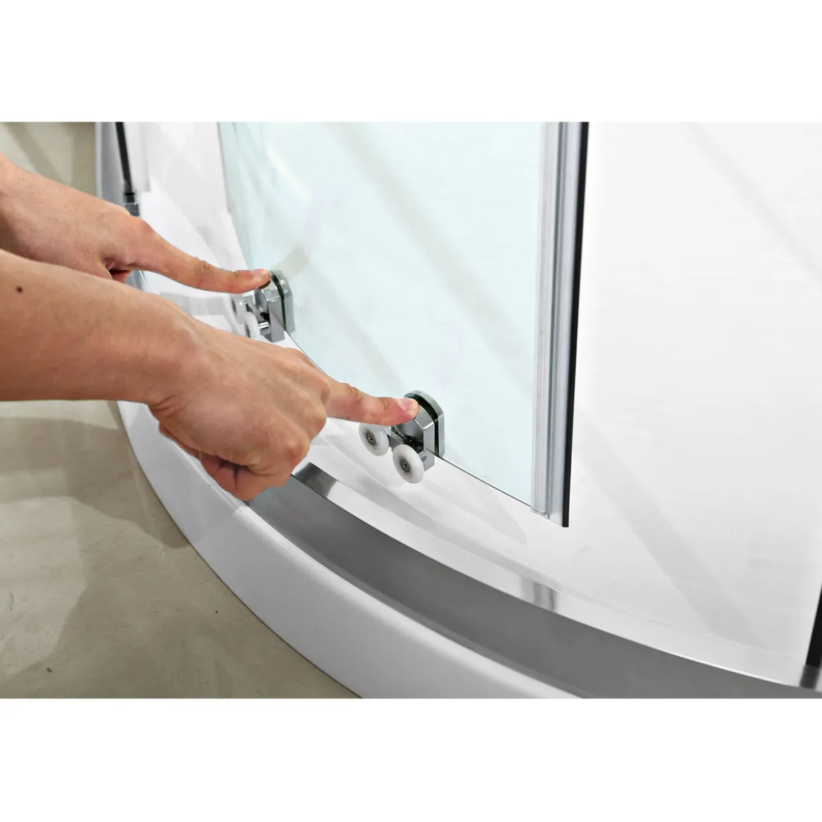 Valblue Runddusche Ronda für Duschwanne mit 550 mm Radius chromoptik
