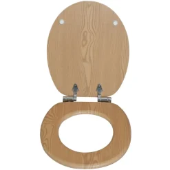 Valblue WC-Sitz Oak NB MDF-Holzkern, Absenkautomatik, Metallscharniere verchromt