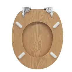 Valblue WC-Sitz Oak NB MDF-Holzkern, Absenkautomatik, Metallscharniere verchromt
