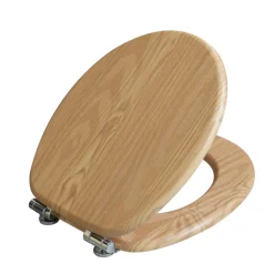Valblue WC-Sitz Oak NB MDF-Holzkern, Absenkautomatik, Metallscharniere verchromt