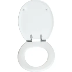 Valblue WC-Sitz Turin weiss, MDF-Holzkern, mit Absenkautomatik, Metallscharniere verchr.