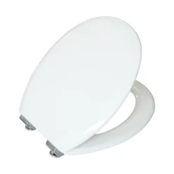 Valblue WC-Sitz Turin weiss, MDF-Holzkern, mit Absenkautomatik, Metallscharniere verchr.