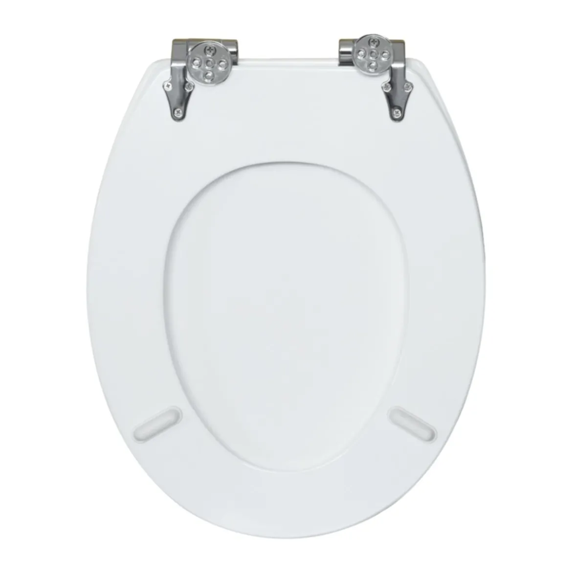 Valblue WC-Sitz Turin weiss, MDF-Holzkern, mit Absenkautomatik, Metallscharniere verchr.