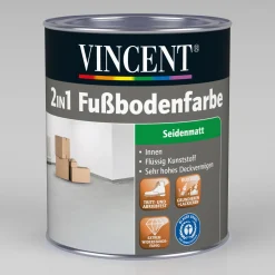 Vincent 2in1 Fußbodenfarbe RAL 7023 Betongrau 2,5 L