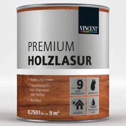 Vincent Premium Holzlasur Weiß 0,75 L