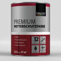 Vincent Premium Wetterschutzfarbe Schwedenrot 2,5 L