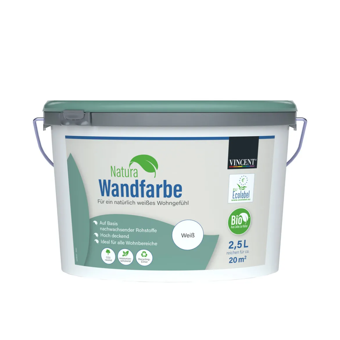 Vincent Wandfarbe Natura Wandfarbe 2,5 l