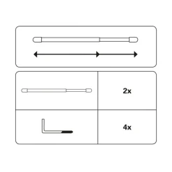 Vitragestange extra braun 100 cm