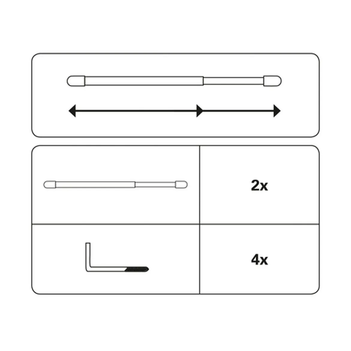 Vitragestange extra braun 100 cm